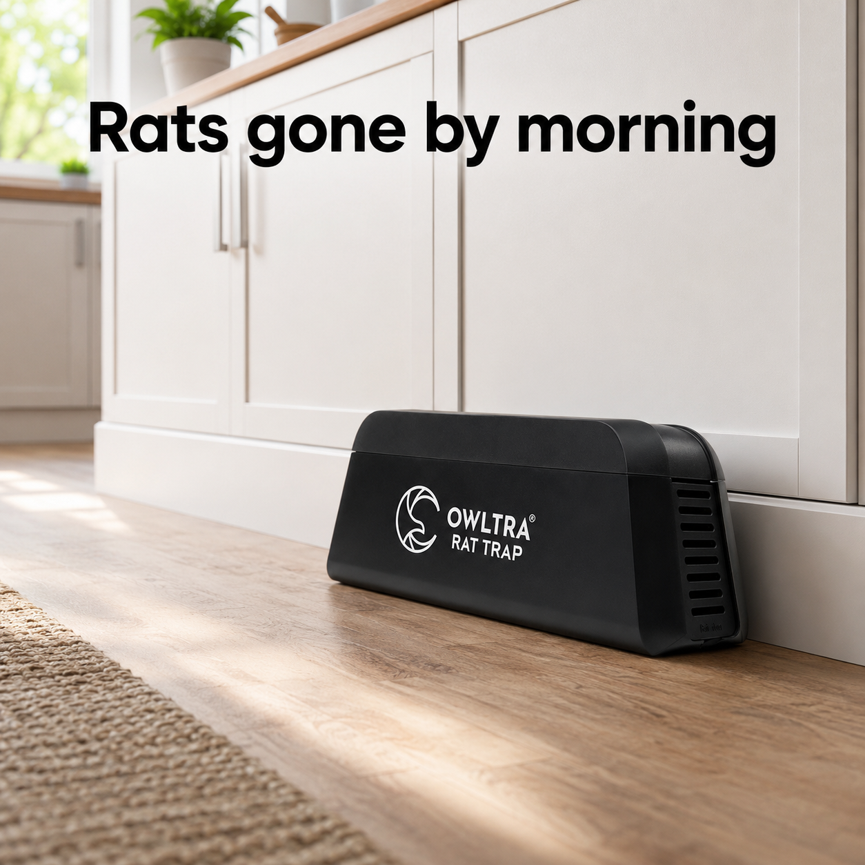 OWLTRA OW1 Indoor Electronic Rat Trap in a kitchen — usage scene